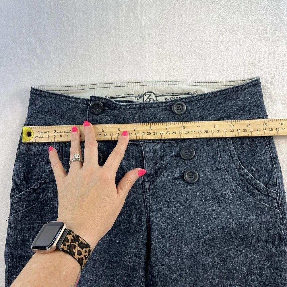Y2K Zana Di‎ Jrs 9 Bermuda Shorts Low Rise Blue Denim Sailor Long Street Grunge